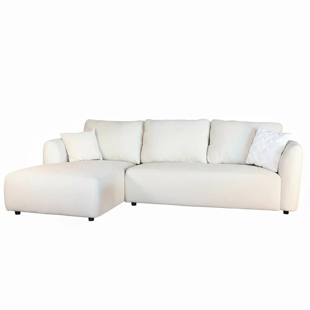 Hoekbank Hudson 280cm chenille beige links Hoekbank Hudson 280cm chenille beige links