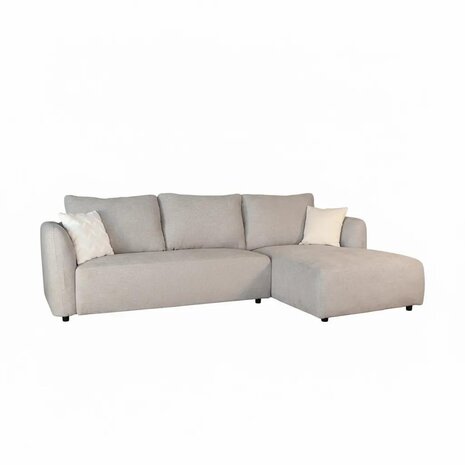 Lizzely Garden & Living Hoekbank Hudson 280cm chenille grijs rechts Lizzely Garden & Living Hoekbank Hudson 280cm chenille grijs rechts