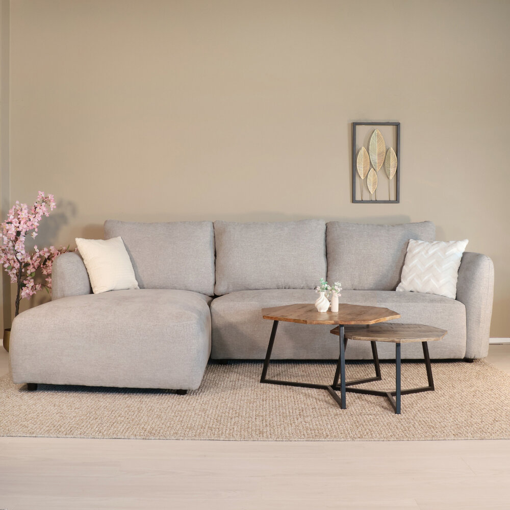 Hoekbank Hudson 280cm chenille grijs links