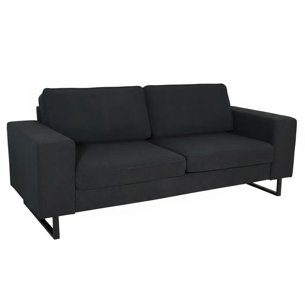 Zitbank Zora 2,5-zits antraciet ribstof bank stof bankstel