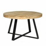 Lizzely Garden & Living Salontafel rond mangohout Teun lichtbruin side table industrieel bijzettafel mango hout
