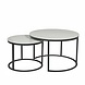 Lizzely Garden & Living Salontafel rond 2delig marmerlook Bero wit side table steen bijzettafel Lizzely Garden & Living Salontafel rond 2delig marmerlook Bero wit side table steen bijzettafel