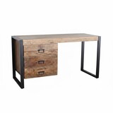 Lizzely Garden & Living Bureau Nicko 145cm industrieel duurzaam massief mangohout Lizzely Garden & Living Bureau Nicko 145cm industrieel duurzaam massief mangohout