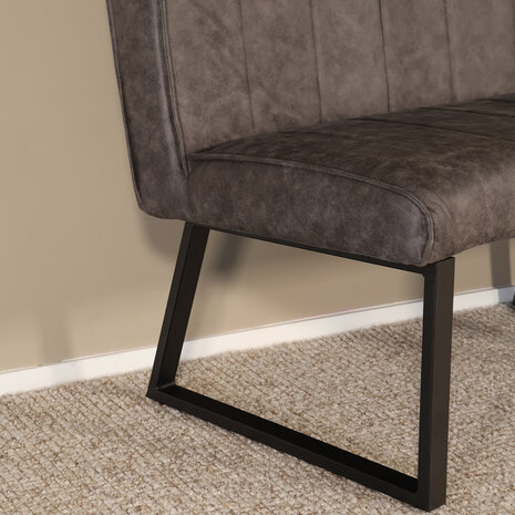 Lizzely Garden & Living Eetkamerbank Menzo ovaal 180cm antraciet microvezel ovale eetbank Lizzely Garden & Living Eetkamerbank Menzo ovaal 180cm antraciet microvezel ovale eetbank