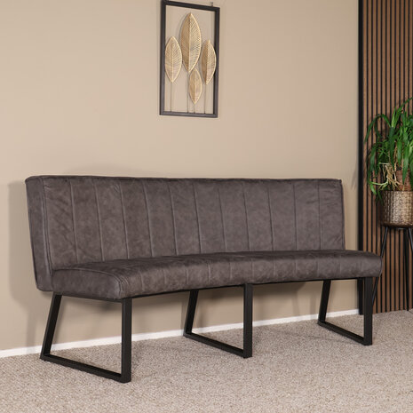 Lizzely Garden & Living Eetkamerbank Menzo ovaal 180cm antraciet microvezel ovale eetbank Lizzely Garden & Living Eetkamerbank Menzo ovaal 180cm antraciet microvezel ovale eetbank