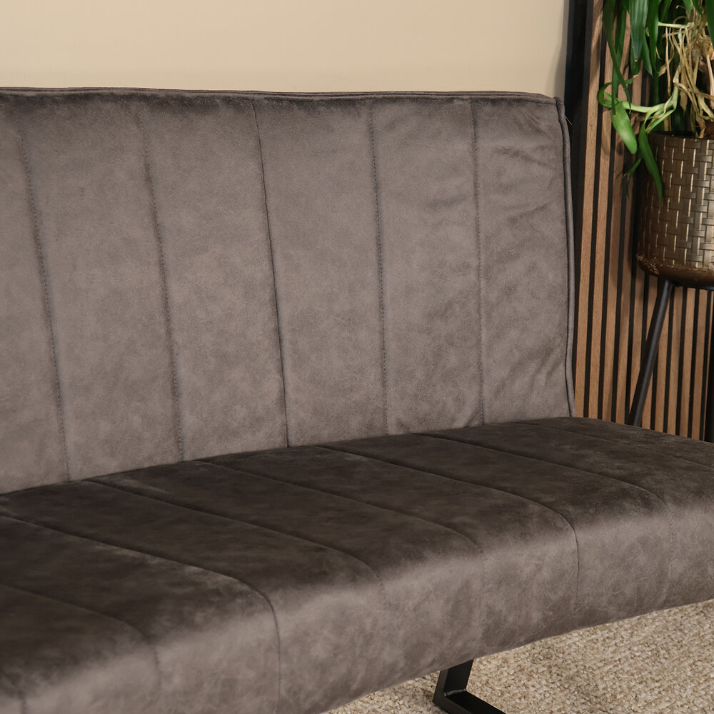 Eetkamerbank Menzo ovaal 180cm antraciet microvezel ovale eetbank Eetkamerbank Menzo ovaal 180cm antraciet microvezel ovale eetbank