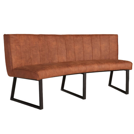 Lizzely Garden & Living Eetkamerbank Menzo ovaal 180cm cognac microvezel ovale eetbank Lizzely Garden & Living Eetkamerbank Menzo ovaal 180cm cognac microvezel ovale eetbank