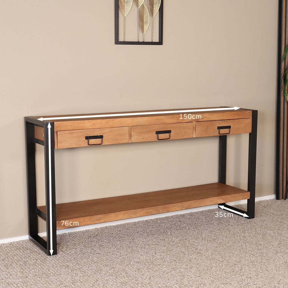 Bijzettafel 150cm mangohout Vera bruin