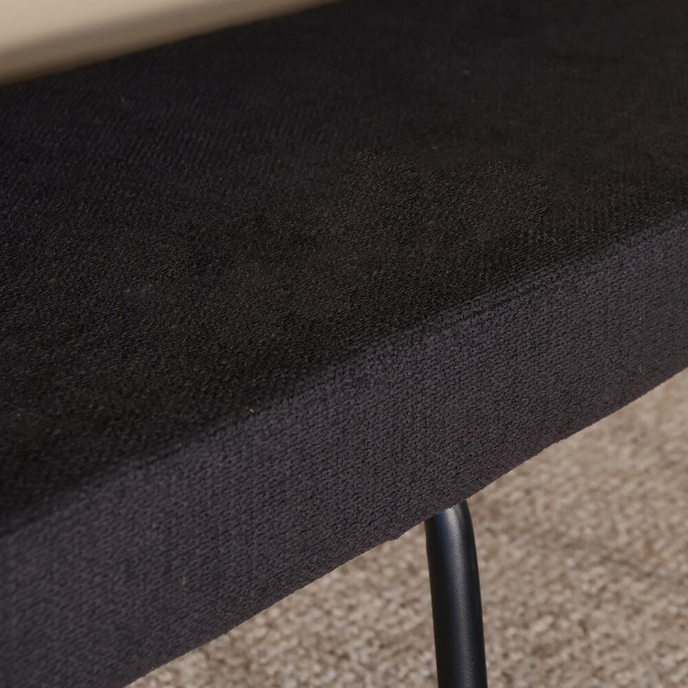 Eetkamerbank Wendy 200cm zwart stof eetbank Eetkamerbank Wendy 200cm zwart stof eetbank