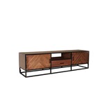 Lizzely Garden & Living Tv meubel visgraat walnoot mangohout 180cm Danae