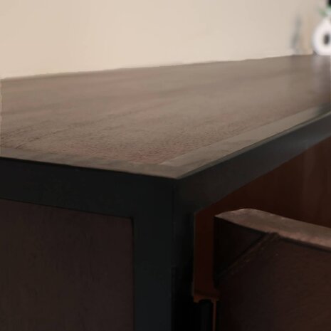 Lizzely Garden & Living TV meubel industrieel Danae walnoot visgraat mangohout 180cm Lizzely Garden & Living TV meubel industrieel Danae walnoot visgraat mangohout 180cm