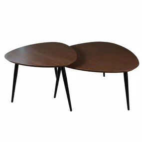 Lizzely Garden & Living Salontafel organisch set van 2 mangohout Leyla walnoot bruin bijzettafel Lizzely Garden & Living Salontafel organisch set van 2 mangohout Leyla walnoot bruin bijzettafel