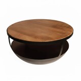 Lizzely Garden & Living Salontafel rond mangohout Luca industrieel massief hout Lizzely Garden & Living Salontafel rond mangohout Luca industrieel massief hout