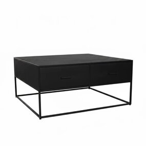 Lizzely Garden & Living Salontafel vierkant industrieel mangohout 100cm Besti zwart visgraat side table 2 lades duurzaam mango hout bijzettafel Lizzely Garden & Living Salontafel vierkant industrieel mangohout 100cm Besti zwart visgraat side table 2 lades duurzaam mango hout bijzettafel