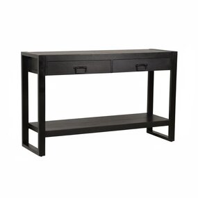 Lizzely Garden & Living Bijzettafel 120cm mangohout Vera zwart Lizzely Garden & Living Bijzettafel 120cm mangohout Vera zwart