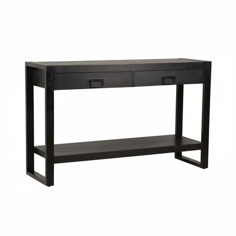 Lizzely Garden & Living Bijzettafel 120cm mangohout Vera zwart Lizzely Garden & Living Bijzettafel 120cm mangohout Vera zwart