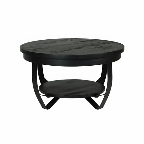 Lizzely Garden & Living Salontafel rond mangohout Tycho zwart 70cm Lizzely Garden & Living Salontafel rond mangohout Tycho zwart 70cm