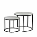 Lizzely Garden & Living Salontafel rond 2delig marmerlook Lotte wit side table steen bijzettafel Lizzely Garden & Living Salontafel rond 2delig marmerlook Lotte wit side table steen bijzettafel