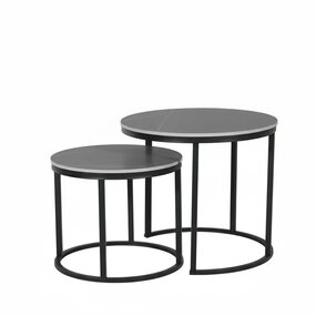 Lizzely Garden & Living Salontafel rond 2delig marmerlook Lotte grijs side table steen bijzettafel Lizzely Garden & Living Salontafel rond 2delig marmerlook Lotte grijs side table steen bijzettafel