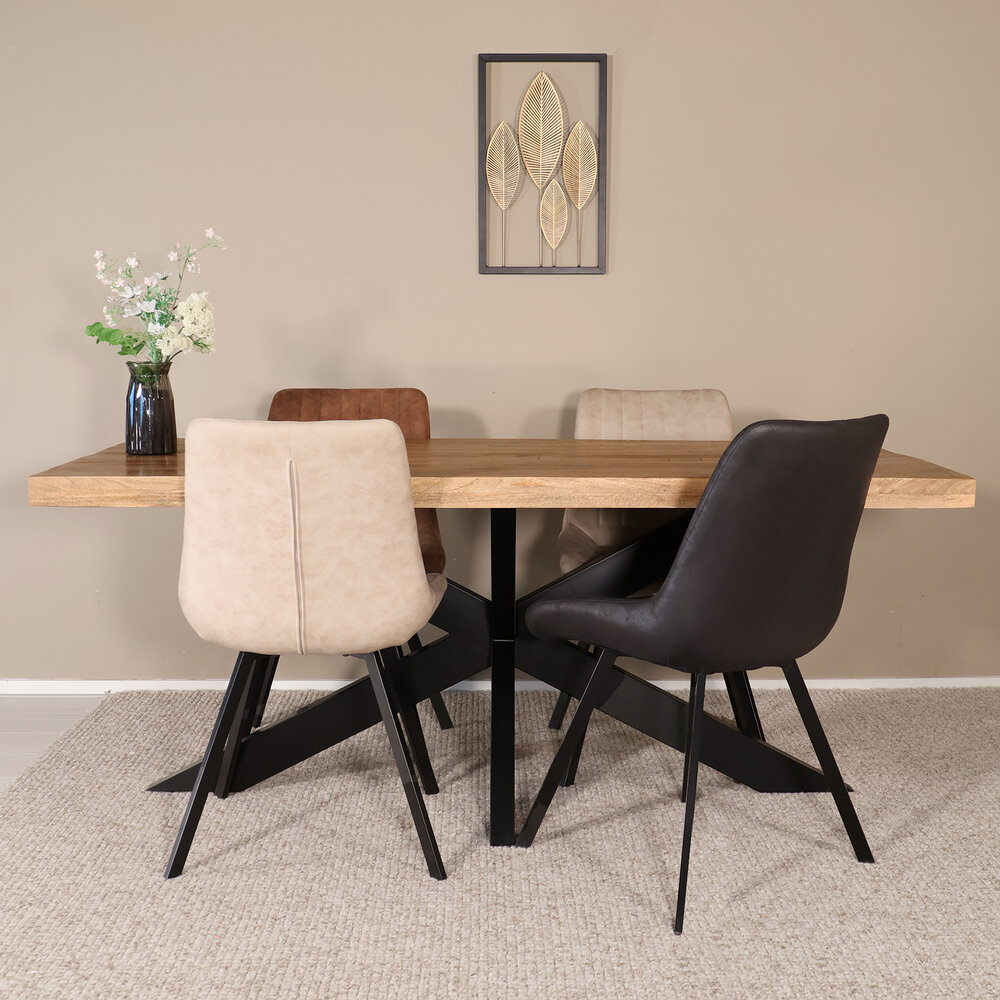 Eettafel langwerpig mangohout 180cm lichtbruin John langwerpige tafel duurzaam mango eetkamertafel Eettafel langwerpig mangohout 180cm lichtbruin John langwerpige tafel duurzaam mango eetkamertafel