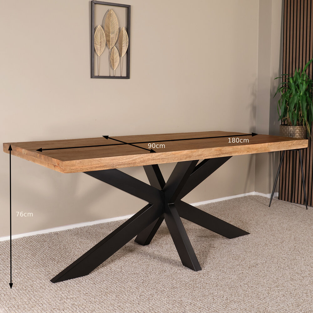Eettafel langwerpig mangohout 180cm lichtbruin John langwerpige tafel duurzaam mango eetkamertafel Eettafel langwerpig mangohout 180cm lichtbruin John langwerpige tafel duurzaam mango eetkamertafel
