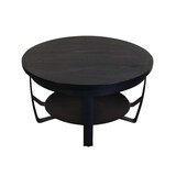 Lizzely Garden & Living Salontafel rond mangohout zwart Sandy industrieel duurzaam massief hout mango Lizzely Garden & Living Salontafel rond mangohout zwart Sandy industrieel duurzaam massief hout mango