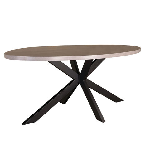 Lizzely Garden & Living Eettafel ovaal melamine 180cm Tommy grijs ovale tafel Lizzely Garden & Living Eettafel ovaal melamine 180cm Tommy grijs ovale tafel