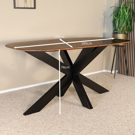 Lizzely Garden & Living Eettafel deens ovaal mangohout 180cm Austin bruin ovale tafel duurzaam mango eetkamertafel Lizzely Garden & Living Eettafel deens ovaal mangohout 180cm Austin bruin ovale tafel duurzaam mango eetkamertafel