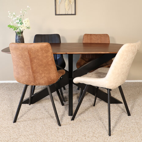 Lizzely Garden & Living Eettafel deens ovaal mangohout 180cm Austin bruin ovale tafel duurzaam mango eetkamertafel Lizzely Garden & Living Eettafel deens ovaal mangohout 180cm Austin bruin ovale tafel duurzaam mango eetkamertafel