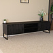 Lizzely Garden & Living TV meubel industrieel Liv zwart mangohout 180cm lengte Lizzely Garden & Living TV meubel industrieel Liv zwart mangohout 180cm lengte