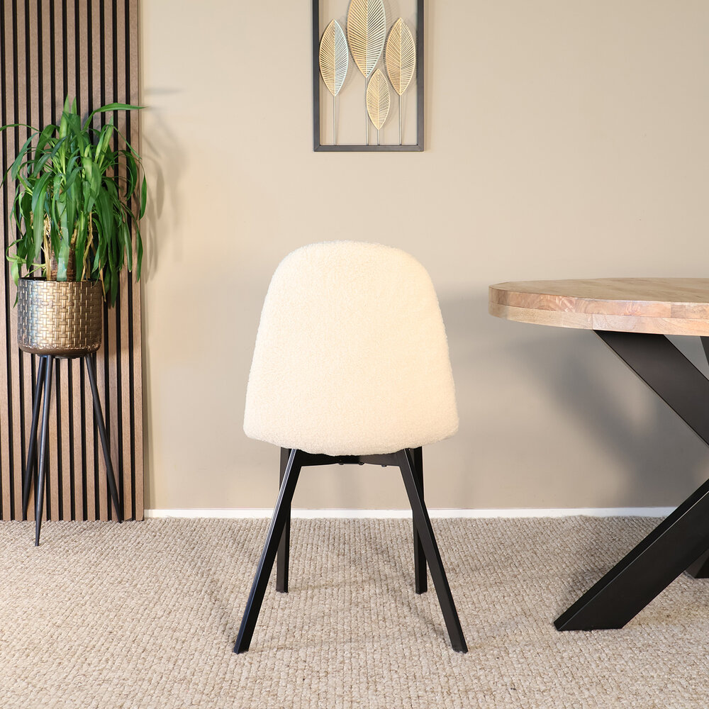 Eetkamerstoel Simpy zand teddy eetstoel Eetkamerstoel Simpy zand teddy eetstoel