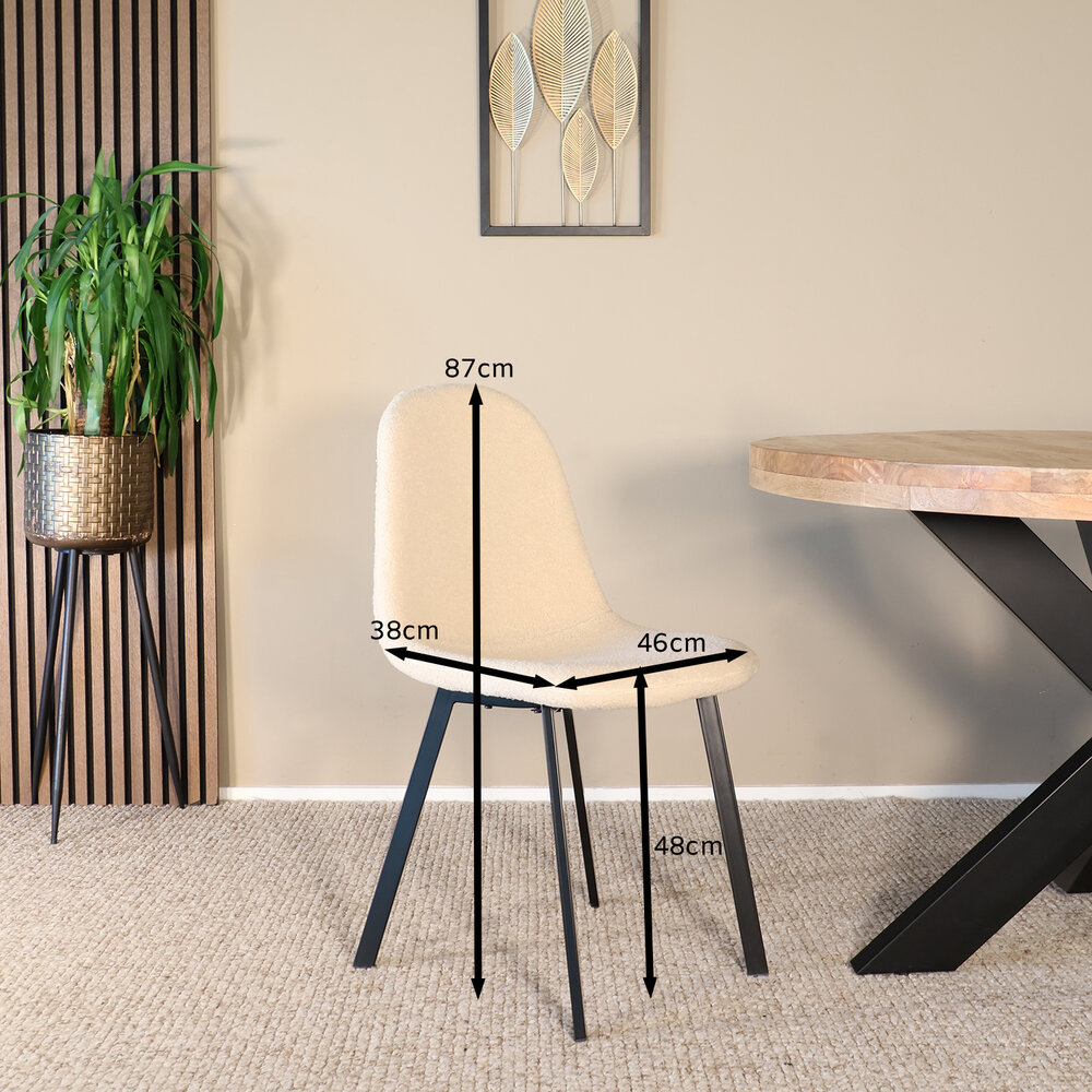 Eetkamerstoel Simpy zand teddy eetstoel Eetkamerstoel Simpy zand teddy eetstoel