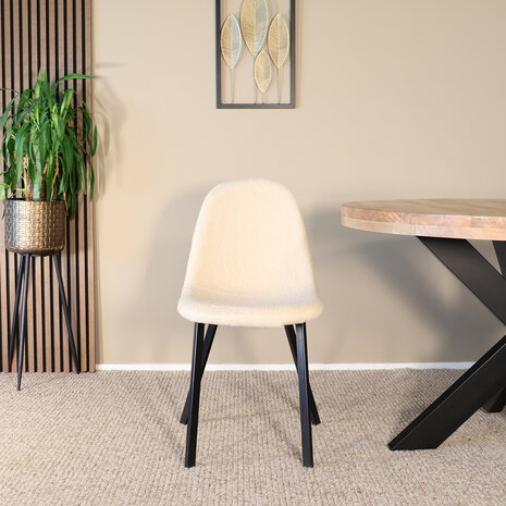 Lizzely Garden & Living Eetkamerstoel Simpy zand teddy eetstoel Lizzely Garden & Living Eetkamerstoel Simpy zand teddy eetstoel