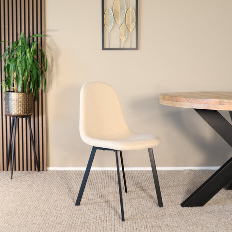 Lizzely Garden & Living Eetkamerstoel Simpy zand teddy eetstoel Lizzely Garden & Living Eetkamerstoel Simpy zand teddy eetstoel