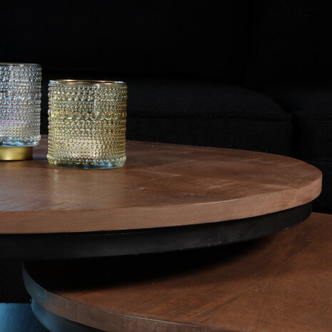 Lizzely Garden & Living Salontafel 3delig mangohout Jaell industrieel duurzaam massief hout massief hout mango