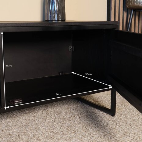 Lizzely Garden & Living TV meubel industrieel Liv zwart mangohout 180cm lengte Lizzely Garden & Living TV meubel industrieel Liv zwart mangohout 180cm lengte