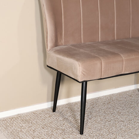 Lizzely Garden & Living Eetkamerbank 180cm Sally velvet champagne bank 3 zits eettafelbank