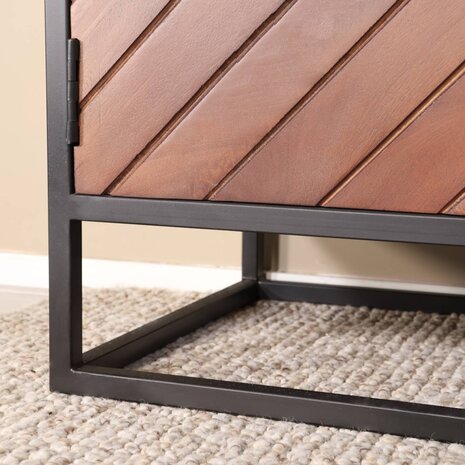 Lizzely Garden & Living TV meubel industrieel Danae walnoot visgraat mangohout 210cm Lizzely Garden & Living TV meubel industrieel Danae walnoot visgraat mangohout 210cm