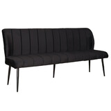 Lizzely Garden & Living Eetkamerbank 180cm Sally velvet zwart bank 3 zits eettafelbank
