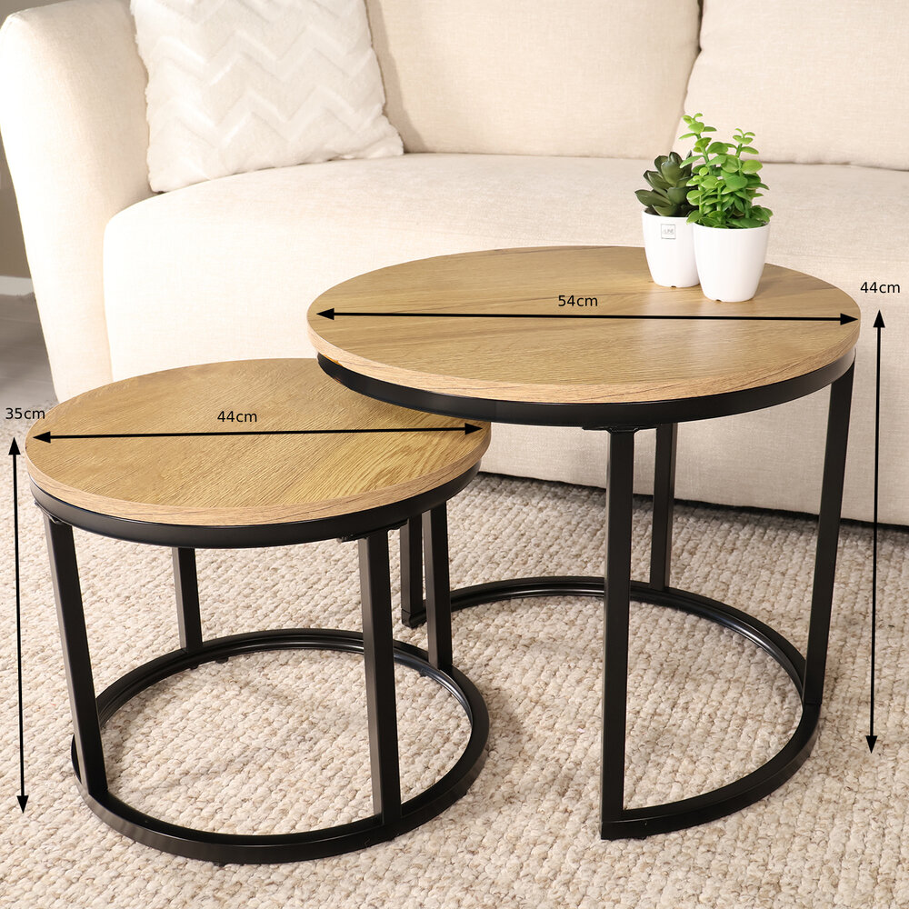 Salontafel 3delig mangohout Jaell walnoot bruin industrieel duurzaam massief hout massief hout mango