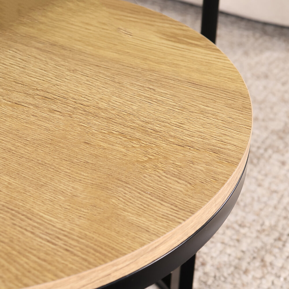 Salontafel 3delig mangohout Jaell walnoot bruin industrieel duurzaam massief hout massief hout mango