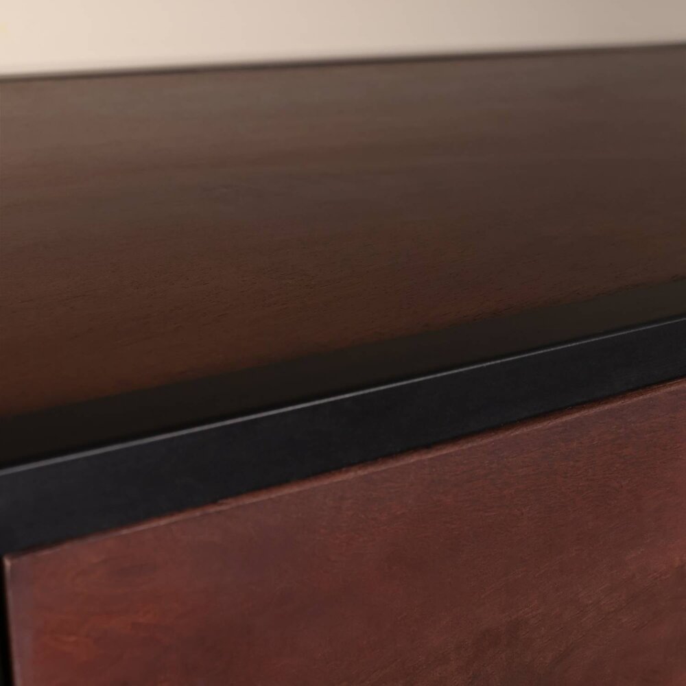 Dressoir mangohout visgraat Cody walnoot industrieel 200x85cm