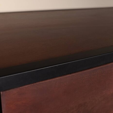 Lizzely Garden & Living Dressoir mangohout visgraat Cody walnoot industrieel 200x85cm