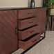 Lizzely Garden & Living Dressoir mangohout visgraat Cody walnoot industrieel 200x85cm Lizzely Garden & Living Dressoir mangohout visgraat Cody walnoot industrieel 200x85cm