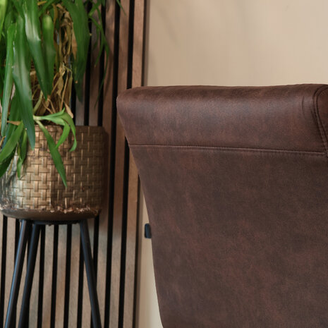 Lizzely Garden & Living Eetkamerstoel met armleuning bruin Noor industrieel design eetstoel Lizzely Garden & Living Eetkamerstoel met armleuning bruin Noor industrieel design eetstoel