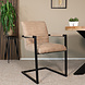 Lizzely Garden & Living Eetkamerstoel met armleuning beige Noor industrieel design eetstoel