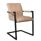 Eetkamerstoel met armleuning beige Noor industrieel design eetstoel Eetkamerstoel met armleuning beige Noor industrieel design eetstoel