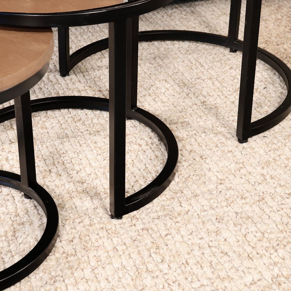 Salontafel 3delig mangohout Jaell walnoot bruin industrieel duurzaam massief hout massief hout mango