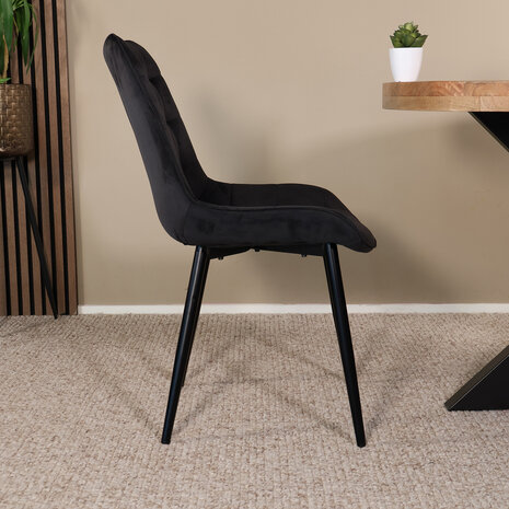 Lizzely Garden & Living Eetkamerstoel De Vince zwart velvet eetstoel Lizzely Garden & Living Eetkamerstoel De Vince zwart velvet eetstoel