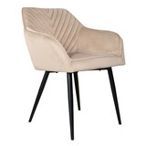Lizzely Garden & Living Eetkamerstoel met armleuning Darcio lichtbruin velvet eetstoel Lizzely Garden & Living Eetkamerstoel met armleuning Darcio lichtbruin velvet eetstoel